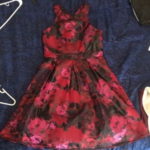 Black, and burgundy dress